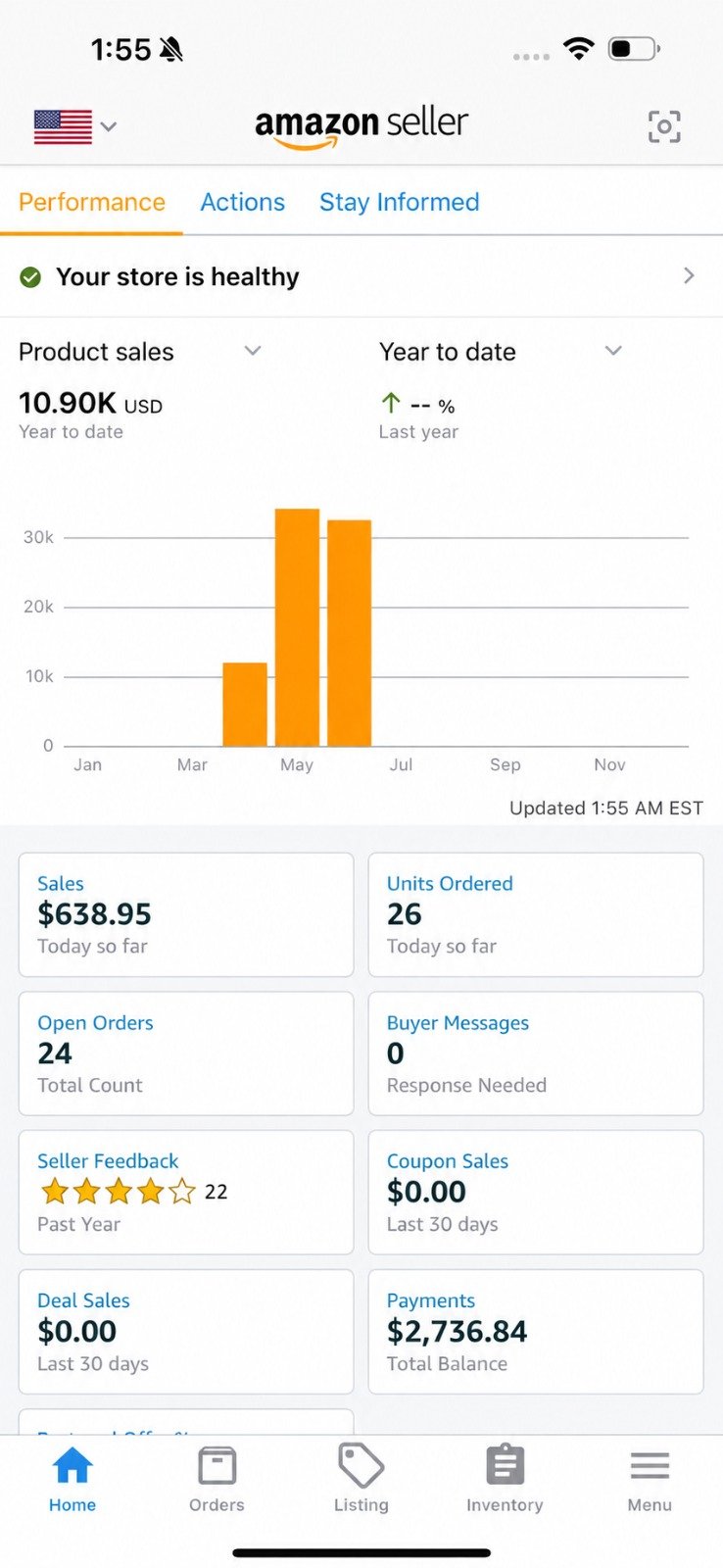 Client Amazon Seller dashboard screenshot 6
