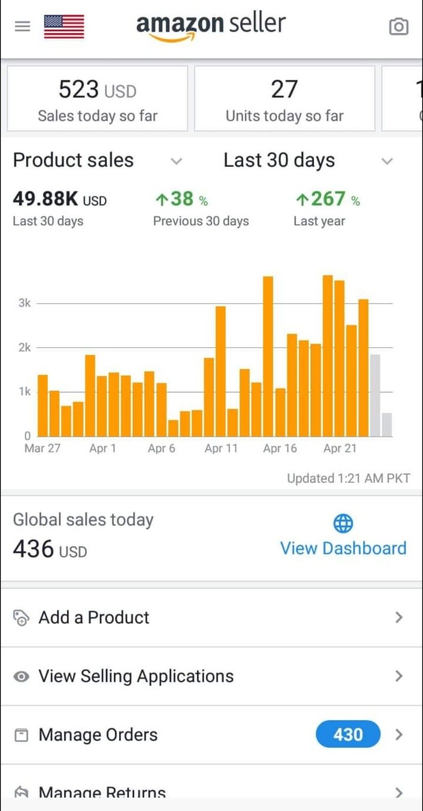 Client Amazon Seller dashboard screenshot 8